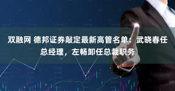 双融网 德邦证券敲定最新高管名单：武晓春任总经理，左畅卸任总裁职务