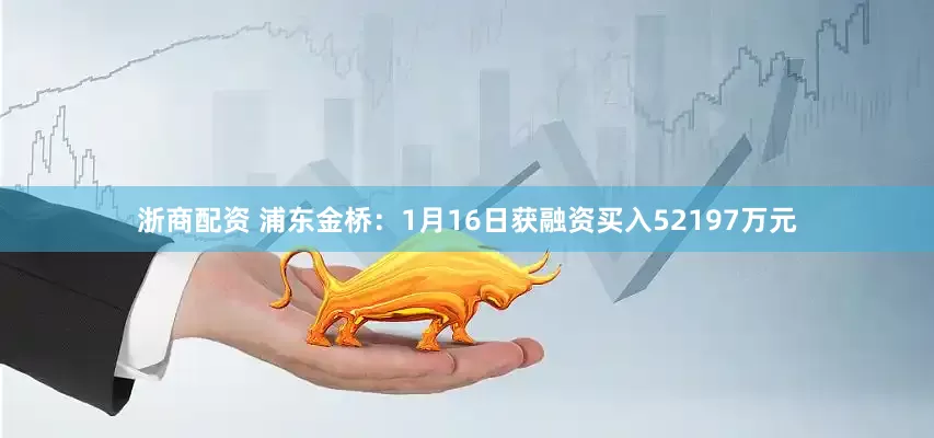 浙商配资 浦东金桥：1月16日获融资买入52197万元